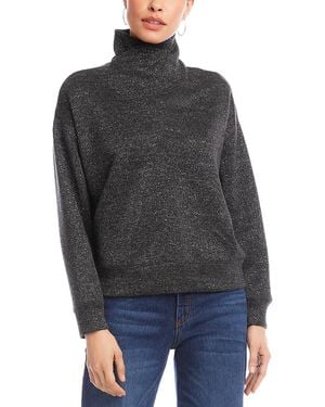 Karen Kane Long Sleeve Faux Wrap Turtleneck Sweater - Gray