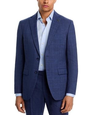 John Varvatos Slim Fit Tonal Plaid Suit Jacket - Blue