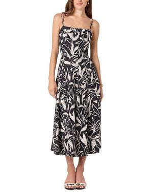 Astr Sleeveless Floral Print Midi Dress - Black