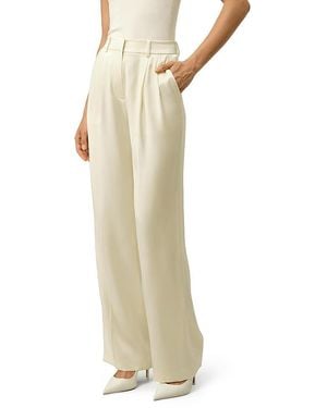 LILYSILK Double Faced Charmeuse Straight Leg Pant - White