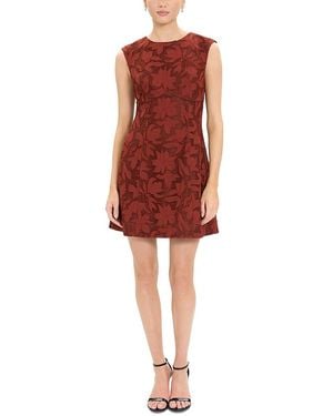 Luxely Crochet Sleeveless Fit & Flare Mini Dress - Red