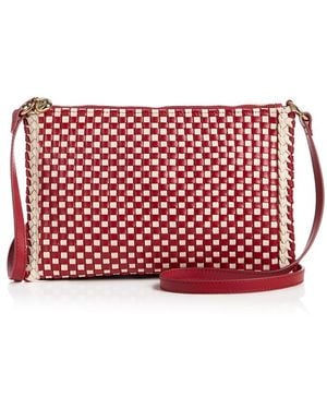 Madewell Signature Woven Leather Pouch Crossbody Bag - Red