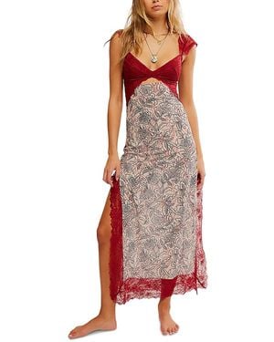 Free People Suddenly Fine Maxi Nightgown - Red