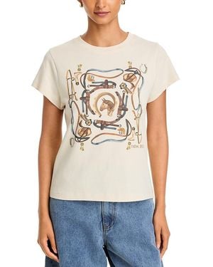 FARM Rio Cotton Equestrian Slim Tee - White