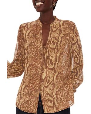Whistles Serpent Print Shirt - Brown