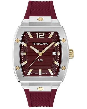 Ferragamo F-80 Tonneau Watch, 42 X 41.8Mm - Red