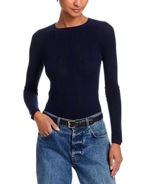 Rag & Bone Teresa Rib Long Sleeve Tee - Blue