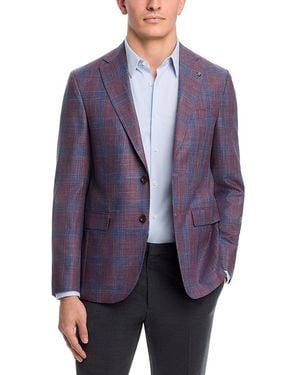 Jack Victor Midland Wool, Silk & Linen Plaid Regular Fit Sport Coat - Blue