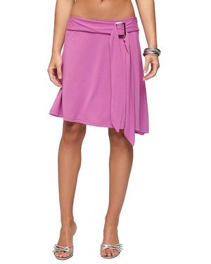 Edikted Fiori Buckle Asymmetric Midi Skirt - Pink