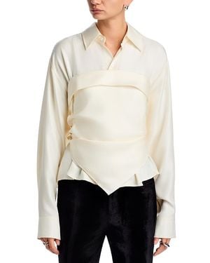 Alexander Wang Silk Scarf Bustier Shirt - White