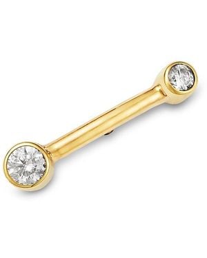 Zoe Chicco 14K Diamond Barbell Single Stud, 0.045 Tcw - Metallic
