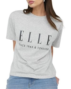 Elle Collection Get The Look Logo Printed Tee - Gray