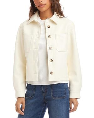 Karen Kane Faux Leather Cropped Jacket - White