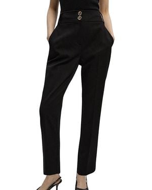 Karen Millen Textured Stretch Straight Leg Trouser - Black