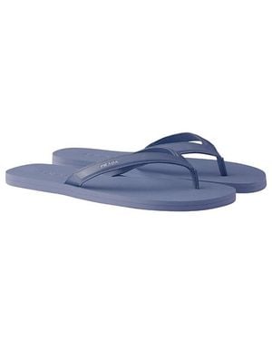 Prada Brushed Leather Flip-Flops - Blue