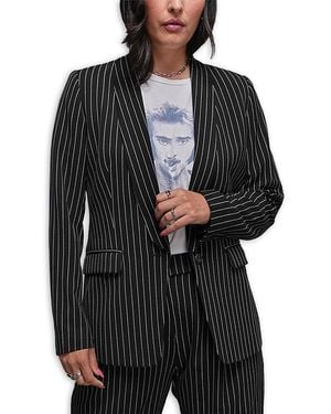 WILDFANG The Empower Pinstripe Tux Blazer - Black
