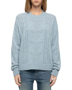 Zadig & Voltaire Markuz Wool & Cashmere Pointelle Sweater - Blue