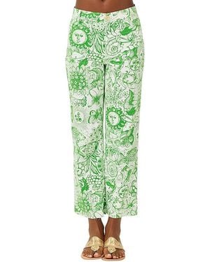 Lilly Pulitzer Harleen High Rise Crop Jeans - Green