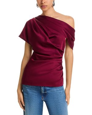 Jonathan Simkhai Phoebe Draped Top - Red