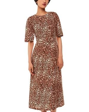 Whistles Marble Spot Dress - Brown