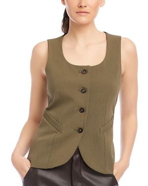 Fifteen Twenty Joni Button Front Vest - Green