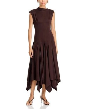 Black Halo Eloidie Handkerchief Hem Sleeveless Dress - Brown