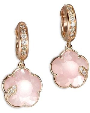 Pasquale Bruni Petit Joli Lunaire 18K Rose Lunar Garden Gem Earrings With Diamonds, 0.30 Tcw - Pink