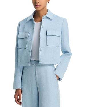 Aqua Shimmer Tweed Blazer - Blue