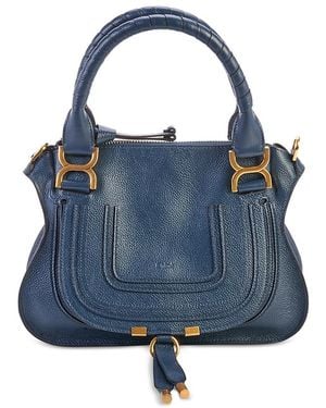 Chloé Marcie Small Leather Satchel - Blue