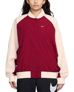 Nike Oversized Varsity Jacket - Red