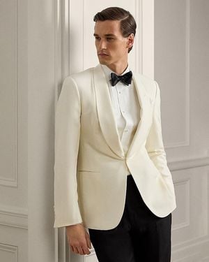 Ralph Lauren Hand Tailored Wool Regular Fit Dinner Jacket - Natural