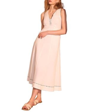 Mint Velvet Cotton Tie Detail Maxi Dress - Pink