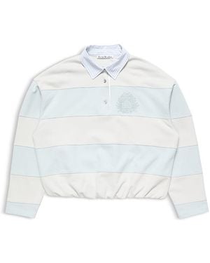 Acne Studios Stripe Polo Sweatshirt - White