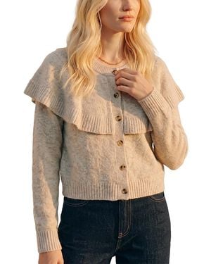 Vero Moda Lilli Round Neck Cardigan Sweater - Natural