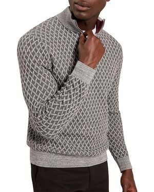 Ted Baker Dammon T Stitch Funnel Neck Zip Pullover - Gray