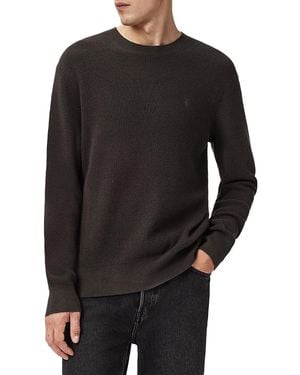 AllSaints Waffle Crewneck Jumper - Black