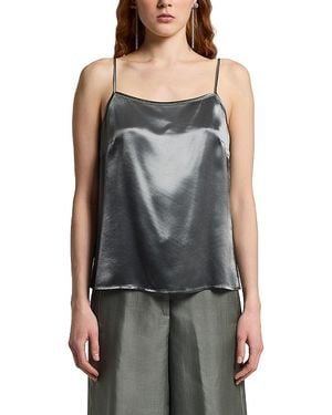 Peserico Spaghetti Strap Top - Gray