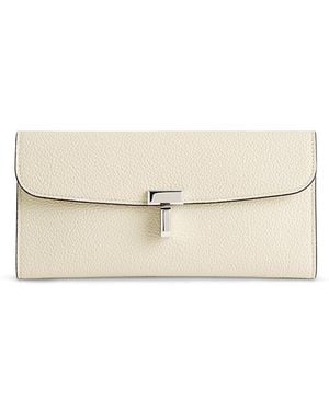 TOTEME T-Lock Leather Wallet - Natural