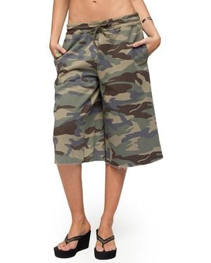 Edikted Camo Rush Oversized Bermuda Shorts - Green