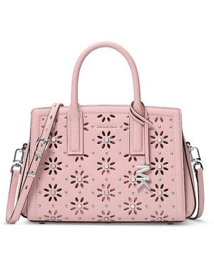 Michael Kors Laila Small Flower Cutout Leather Satchel - Pink