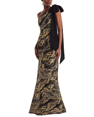 Tadashi Shoji Shariza Bow-Shoulder Gown - Metallic