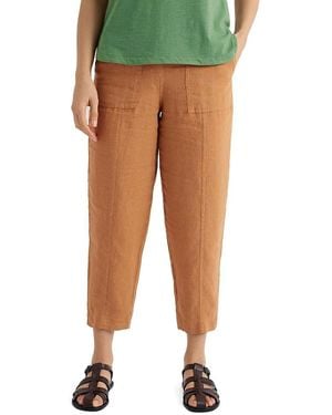Seasalt Cornwall Saltings Linen Cropped Pants - Green