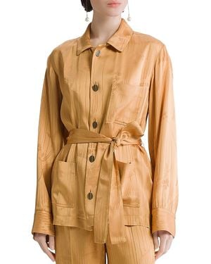 forte_forte Forte_Forte The Lotus Fluid Jacquard Pajama Jacket - Natural
