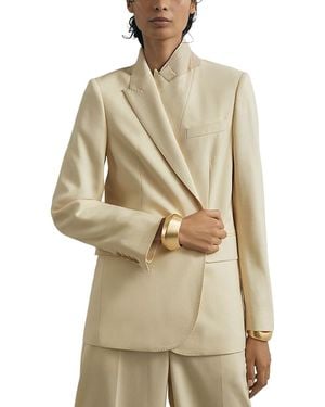 Reiss Anya Silk & Wool Blazer - Natural