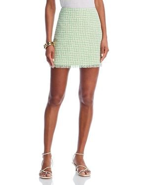 Aqua Tweed Mini Skirt - Green