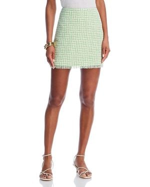 Aqua Tweed Mini Skirt - Green