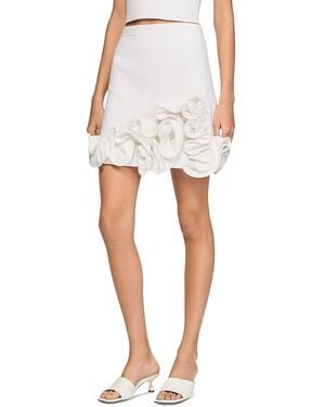 Sandro Corolle Short Floral Knit Skirt - White