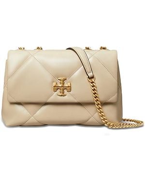 Tory Burch Small Kira Diamond Quilted Leather Convertible Shoulder Bag - Natural