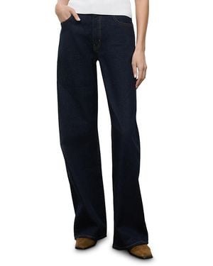 STAUD Dean High Rise Straight Jeans - Blue