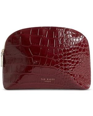 Ted Baker Valma Croc Embossed Small Washbag - Red